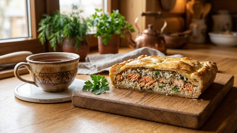 Заливной пирог с рыбой и рисом: сытный рецепт «как у бабушки»