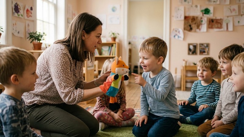 Развитие речи и интерактивная практика диалога с кукольным персонажем.