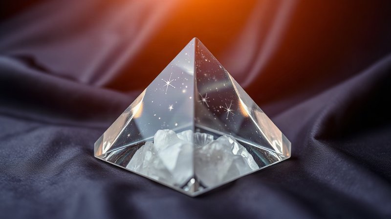 Кварцевая пирамида, улавливающая космические лучи на фоне созвездий