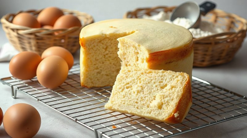 Высокий пышный светлый бисквит на рисовой муке на кондитерской решетке