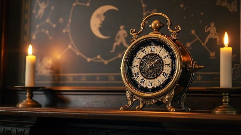 Праздник тишины и тепла: звездный прогноз для всей семьи Старинные каминные часы с циферблатом фаз луны и знаков зодиака
