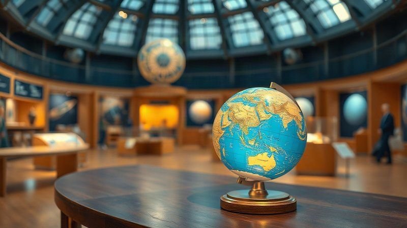 Посещение интерактивных естественнонаучных музеев и планетариев с детьми в поездке Декоративный глобус звездного неба и астрономическая армиллярная сфера