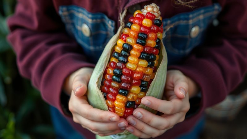 Выращивание декоративной кукурузы с цветными зернами с детьми: яркий с...