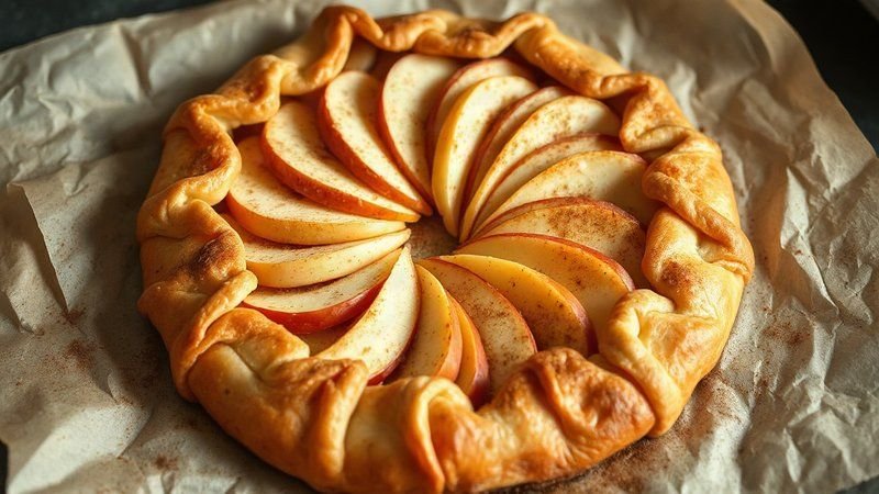 Ароматная яблочная галета с загнутыми корочками и корицей на кулинарно